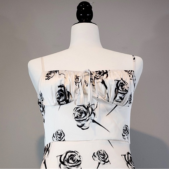 Rose Print Midi Slip Dress Sz. Medium - Picture 6 of 9